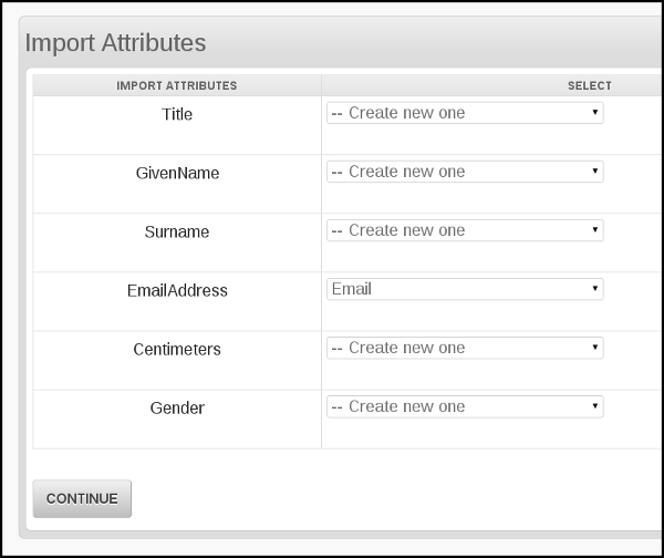import attributes in phpList
