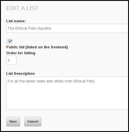 phpList create a list