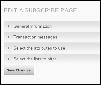 structure of edit a subscribe page system phpList