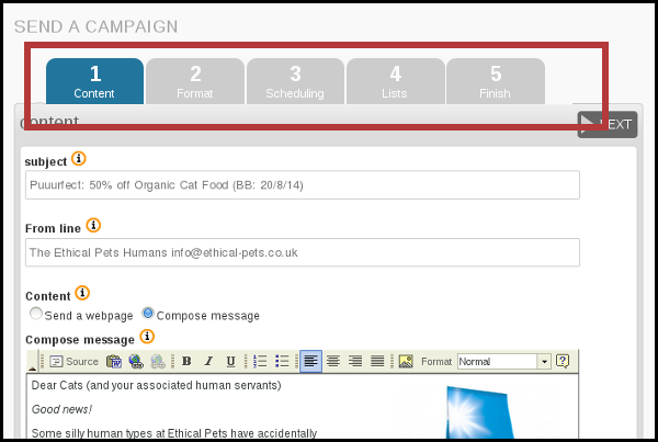 campaign workflow phpList