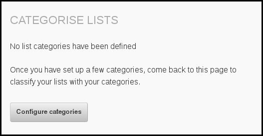 configure categories button
