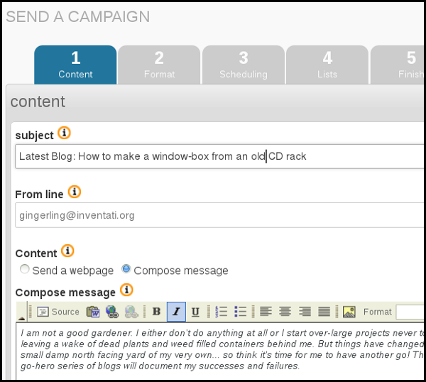 send a campaign with a template